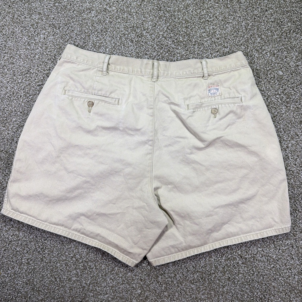 Vintage Polo Chino Shorts Double Pleated 90s Beige Classic Size 36